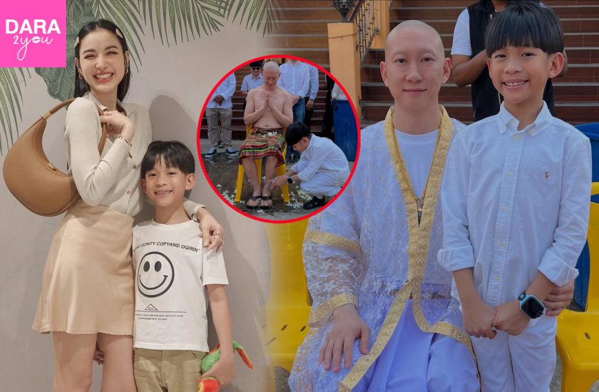 อบอุ่นหัวใจ “แพท ณปภา” เผยภาพ “น้องเรซซิ่ง” ล้างเท้าให้พ่อในงานบวช
